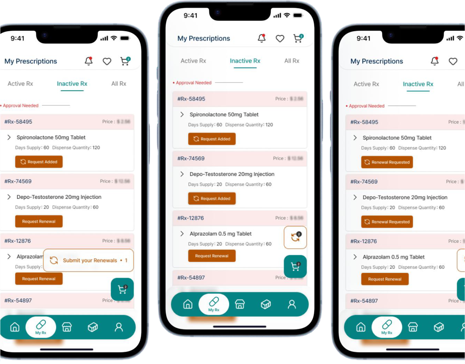 Prescription Management screen